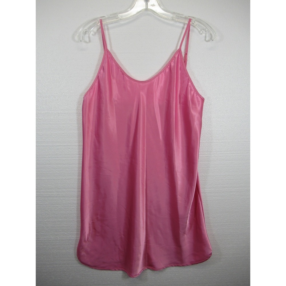 Vintage 80s 90s Lady Cameo Dallas Satin Slip Chemise Women Pink Babydoll
